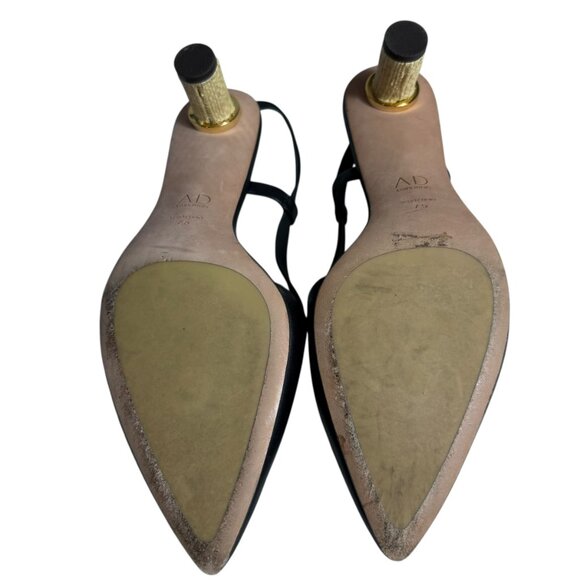 A•D & DAUGHTERS Leather Strappy Heels with Raffia Wrapped Block Heel – Size 7.5 - Picture 6 of 11